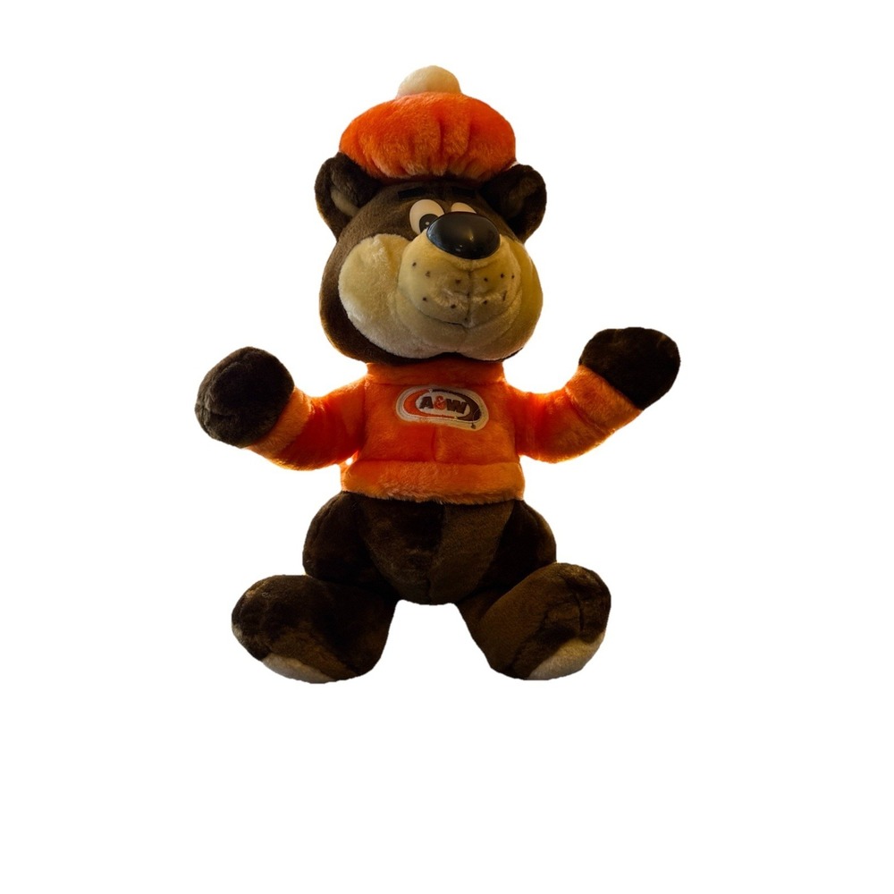 1995 A&W Restaurant Greystone 16-in Plush Anthropomorphic Rooty Root Beer Bear